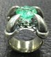 Photo1: 6 to 8Ct Clear Green Emerald Master Size Iron Claw Ring (1)