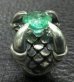 Photo5: 6 to 8Ct Clear Green Emerald Master Size Iron Claw Ring