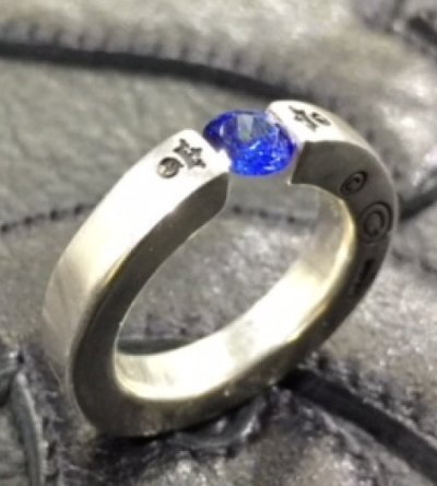 Photo1: Floating Blue Sapphire Square O-Ring