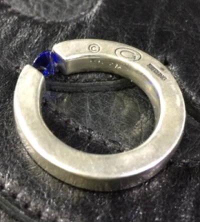 Photo2: Floating Blue Sapphire Square O-Ring