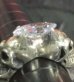 Photo2: Marquise Cut White Sapphire Half Devil Skull Triangle Wire Bangle Ring (2)