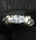 Photo10: Marquise Cut White Sapphire Half Devil Skull Triangle Wire Bangle Ring