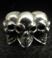 Photo4: Half Triple Skull With Half Triangle Wire Ring