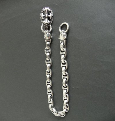 Photo2: Battle-Ax Keeper & 2 Panther Heads With H.W.O & Anchor Chain Links Wallet Chain