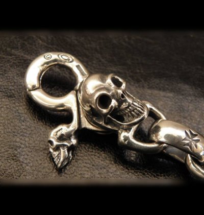 Photo4: Skull On Clip With Maltese Cross H,W,O & Smooth Anchor Chain Wallet Chain