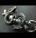 Photo4: Skull On Snake Born Keeper With 2-Snake 18-Skull Links Wallet Chain