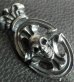 Photo7: Skull On Crown Sculpted Oval With 2 Old Bulldogs & 5 Skulls Small Oval Links Wallet Chain