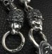 Photo11: Skull On Crown Sculpted Oval Keeper With 2Lions & 13Skull Links Wallet Chain