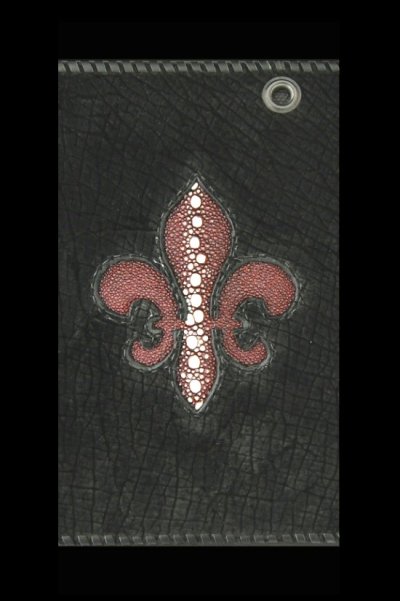 Photo2: Stingray(Multi) Fleur de lis Inlay Hippo Long Wallet