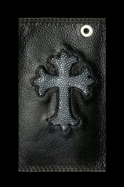 Photo2: Stingray Cross Inlay Buffalo Long Wallet