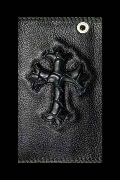 Photo2: Crocodile Cross Inlay Buffalo Long Wallet