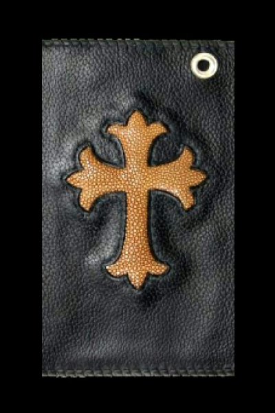 Photo2: Stingray Cross Inlay Buffalo Long Wallet