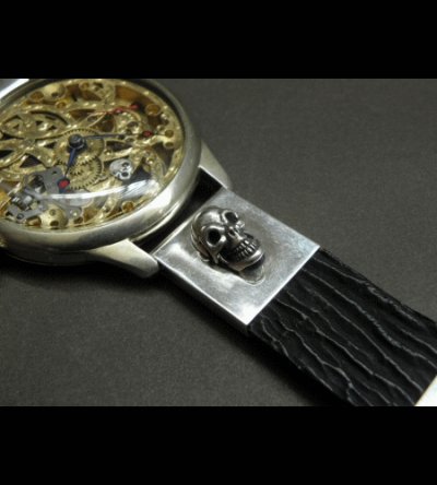 Photo3: Skull With Snake & Shark Skin Watch Bands