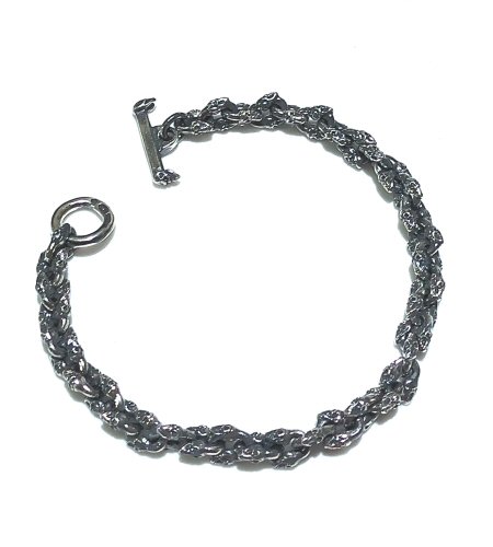 1/32 Double Skull Small Oval Links Bracelet