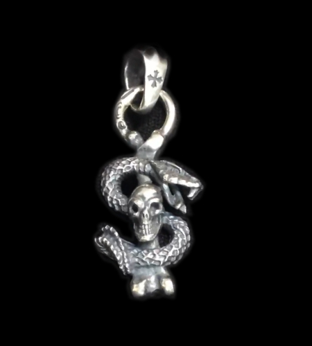 Quarter Skull On Snake With H.W.O Pendant