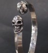 Photo3: Half Skull Triangle Wire Bangle (3)