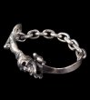 Photo1: Skull On Dagger With Chain Links Bracelet (1)