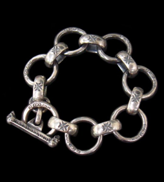 Photo1: H.W.O & O-Ring Links Bracelet (1)