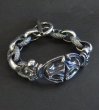 Photo2: Crown Sculpted Oval With H.W.O & Chiseled Anchor Chain Bracelet (2)