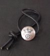 Photo1: G&Crown Button Leather Hair Band (1)