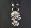 Photo3: Giant Skull With braid leather necklace (3)