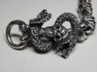 Photo2: Skull On Snake With Skulls Links Bracelet (2)