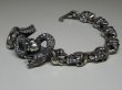 Photo3: Skull On Snake With Skulls Links Bracelet (3)