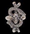 Photo1: Quarter Skull On Snake With G Stamp Loop Ring (1)