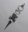 Photo4: Triple Skull Dagger With Crown Pendant (4)