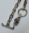 Photo2: Small Oval Chain Links With 1Drop Skull Bracelet (2)