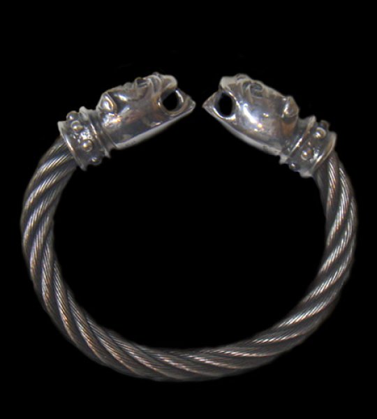 Photo1: Old Bulldog Cable Wire Bangle (1)