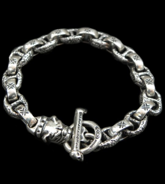 Photo1: Quarter Old Bulldog With H.W.O & Chiseled Anchor Links Bracelet (1)