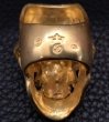 Photo5: Gold Old Skull Full Face Ring [Pure Gold Color Finish] (5)