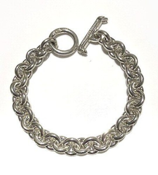Photo1: All Hand Craft O-ring Links Half T-bar & O-ring Bracelet [B-305] (1)