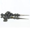 Photo3: Large Skull On 2 Skulls Hammer Cross Double Face Dagger Steering Wheel Ornament (3)