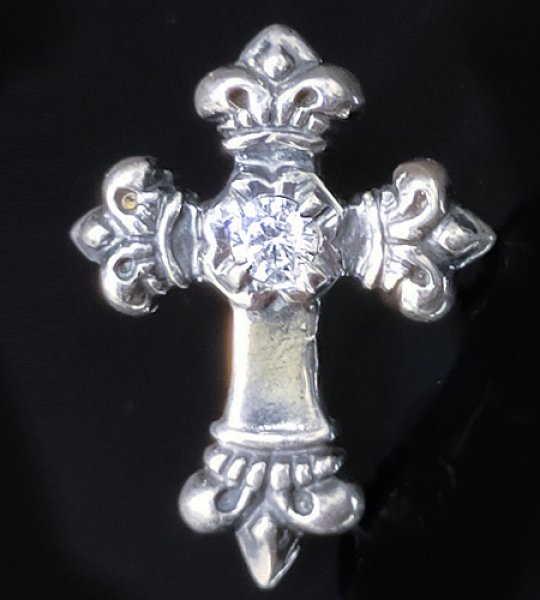 Photo1: 1/64 4Heart Crown Cross With Diamond Pierce (1)