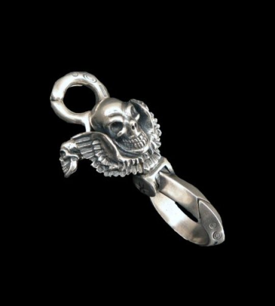 Photo1: Skull Wing On Clip With Triangle Wire Hook (1)