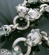 Photo10: Skull On Snake Keeper With 4 Boat Neck Panther & 8 Skulls Small Oval Links Wallet Chain (10)