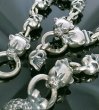 Photo11: Skull On Snake Keeper With 4 Boat Neck Panther & 8 Skulls Small Oval Links Wallet Chain (11)
