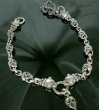 Photo12: Skull On Snake Keeper With 4 Boat Neck Panther & 8 Skulls Small Oval Links Wallet Chain (12)