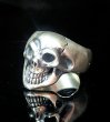 Photo5: Old Single Skull Full Head Ring (5)