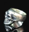 Photo2: Old Single Skull Full Head Ring (2)