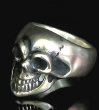 Photo1: Old Single Skull Full Head Ring (1)