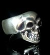 Photo4: Old Single Skull Full Head Ring (4)