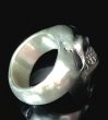 Photo12: Old Single Skull Full Head Ring (12)