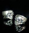 Photo13: Old Single Skull Full Head Ring (13)