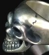 Photo6: Old Single Skull Full Head Ring (6)