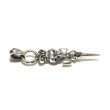 Photo2: Half Triple Skull Dagger With Crown Round Bottom Pendant (2)
