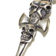Photo7: Half Triple Skull Dagger With Crown Round Bottom Pendant (7)