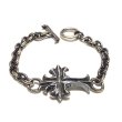 Photo1: Grooved Cross & 7Chain Bracelet (1)